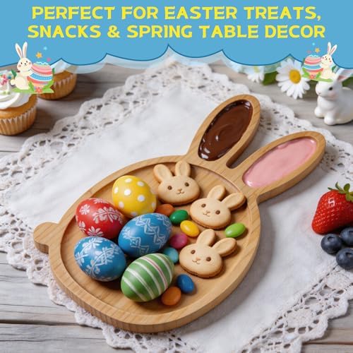 Easter Party Decorations Wooden Bunny Charcuterie Board, Serving Tray for Easter Party, Spring Baby Shower, alternate view 2