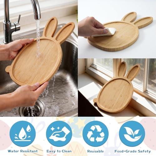 Easter Party Decorations Wooden Bunny Charcuterie Board, Serving Tray for Easter Party, Spring Baby Shower, alternate view 3