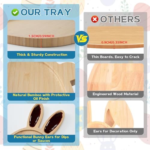 Easter Party Decorations Wooden Bunny Charcuterie Board, Serving Tray for Easter Party, Spring Baby Shower, alternate view 4