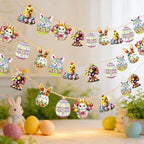 Easter String Lights,10 Ft 20 LED Easter Bunny Egg Chick Fairy Lights Decor