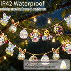 Easter String Lights,10 Ft 20 LED Easter Bunny Egg Chick Fairy Lights Decor, alternate view 6