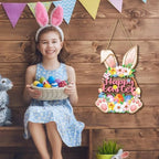 Easter Welcome Door Sign, Wooden, for Front Door, Bunny, alternate view 7