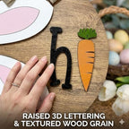 Easter Wooden Hanging Sign for Front Door Decor Double Plank Design Bunny Rabbit Wood Door Hanger with Bow for, alternate