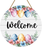 Easter Wreath Easter Door Decorations Cute Eggs Wall Decor Door Sign