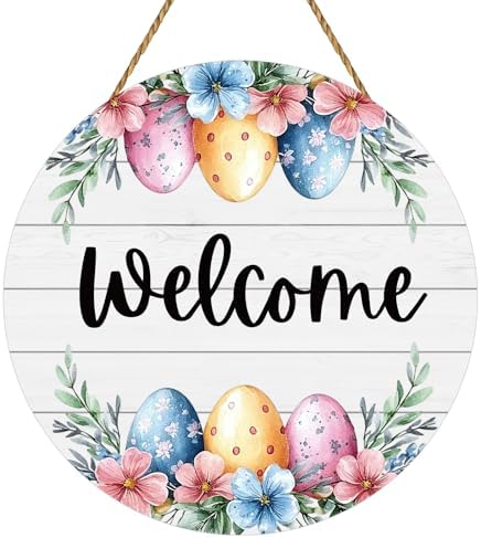 Easter Wreath Easter Door Decorations Cute Eggs Wall Decor Door Sign