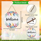 Easter Wreath Easter Door Decorations Cute Eggs Wall Decor Door Sign, alternate view 2