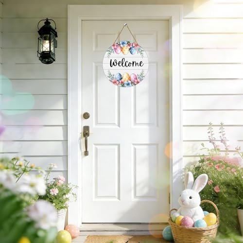 Easter Wreath Easter Door Decorations Cute Eggs Wall Decor Door Sign, alternate view 3
