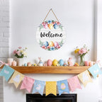 Easter Wreath Easter Door Decorations Cute Eggs Wall Decor Door Sign, alternate view 4
