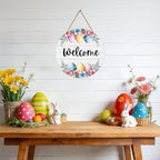 Easter Wreath Easter Door Decorations Cute Eggs Wall Decor Door Sign, alternate view 5