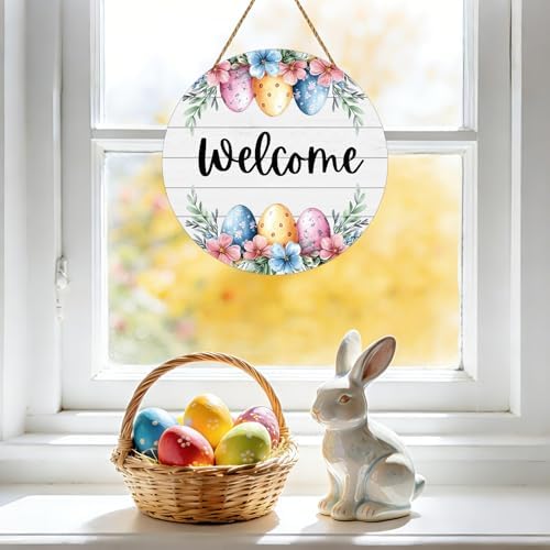 Easter Wreath Easter Door Decorations Cute Eggs Wall Decor Door Sign, alternate view 6