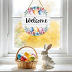 Easter Wreath Easter Door Decorations Cute Eggs Wall Decor Door Sign, alternate view 6