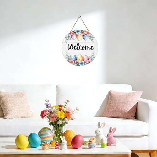 Easter Wreath Easter Door Decorations Cute Eggs Wall Decor Door Sign, alternate view 7