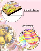 Easter Wreaths Decorations for Front Door Wooden Easter Sign Cute Bunny Spring Hanger for Outdoor Indoor Home, alternate view