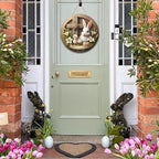 Easter Wreaths, Easter Wreath for Front Door, Wooden Easter Bunny Chick Decor Door Sign Wreath 12 Inch, Easter, alternate