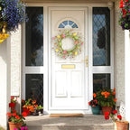 Easter Wreaths for Front Door Easter Egg Wreath with Colorful Eggs, Berry for Front Door Indoor Outdoor Party, alternate view