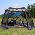 Easy Pop Up Gazebo Canopy Tent for Camping, 11.5 X 9.8 Ft Portable Instant Screenhouse, Pop Up Screened in