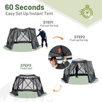 Easy Pop Up Gazebo Canopy Tent for Camping, 11.5 X 9.8 Ft Portable Instant Screenhouse, Pop Up Screened in, alternate view 3