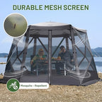 Easy Pop Up Gazebo Canopy Tent for Camping, 11.5 X 9.8 Ft Portable Instant Screenhouse, Pop Up Screened in, alternate view 4