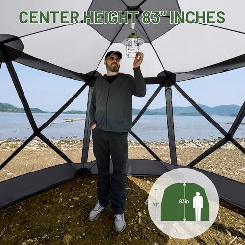 Easy Pop Up Gazebo Canopy Tent for Camping, 11.5 X 9.8 Ft Portable Instant Screenhouse, Pop Up Screened in, alternate view 5