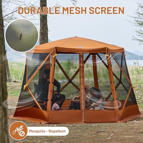 Easy Pop Up Gazebo Canopy Tent for Camping, 11.5 X 9.8 Ft Portable Instant Screenhouse, Pop Up Screened in, alternate view 4