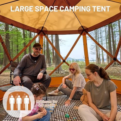 Easy Pop Up Gazebo Canopy Tent for Camping, 11.5 X 9.8 Ft Portable Instant Screenhouse, Pop Up Screened in, alternate view 6