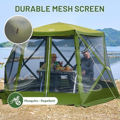 Easy Pop Up Gazebo Canopy Tent for Camping, 11.5 X 9.8 Ft Portable Instant Screenhouse, Pop Up Screened in, alternate view 3
