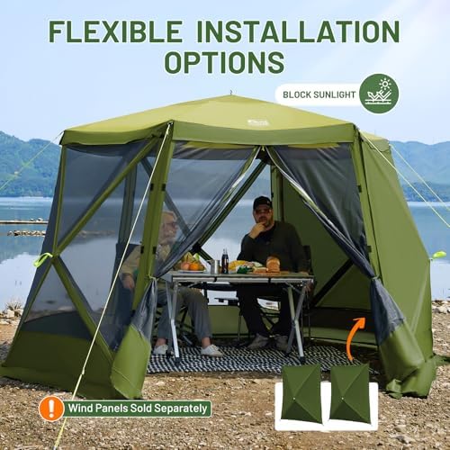 Easy Pop Up Gazebo Canopy Tent for Camping, 11.5 X 9.8 Ft Portable Instant Screenhouse, Pop Up Screened in, alternate view 6