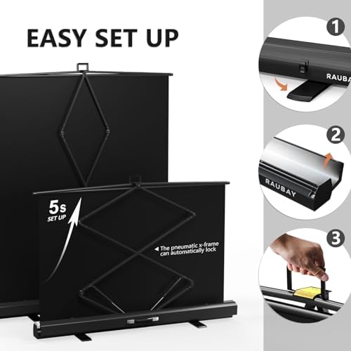 【Easy Set Up】 59.8 x 82.7in Collapsible Black Backdrop Screen, alternate view 4