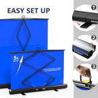 【Easy Set Up】 59.8 x 82.7in Collapsible Blue Screen Backdrop, alternate view 4