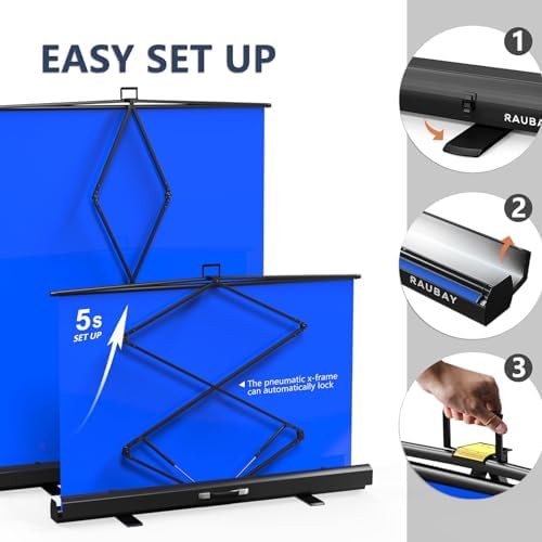 【Easy Set Up】 59.8 x 82.7in Collapsible Blue Screen Backdrop, alternate view 4