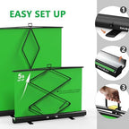 【Easy Set Up】 59.8 x 82.7in Collapsible Green Screen Backdrop, alternate view 4