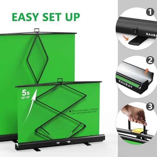 【Easy Set Up】 59.8 x 82.7in Collapsible Green Screen Backdrop, alternate view 4