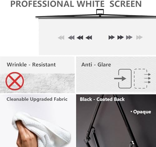 【Easy Set Up】 59.8 x 82.7in Collapsible White Backdrop Screen, alternate view 3