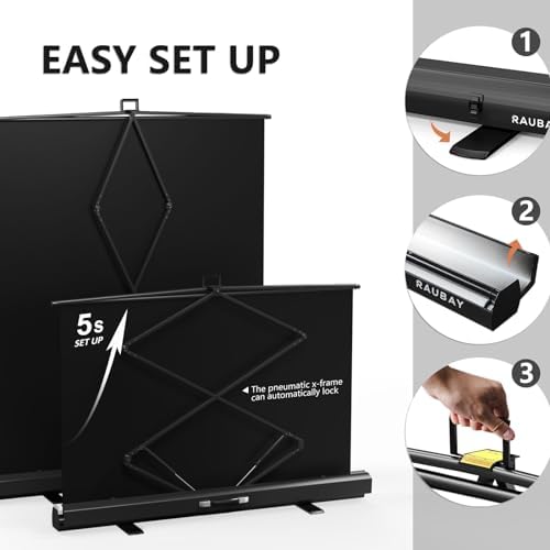【Easy Set Up】 59.8 x 82.7in Collapsible White Backdrop Screen, alternate view 4
