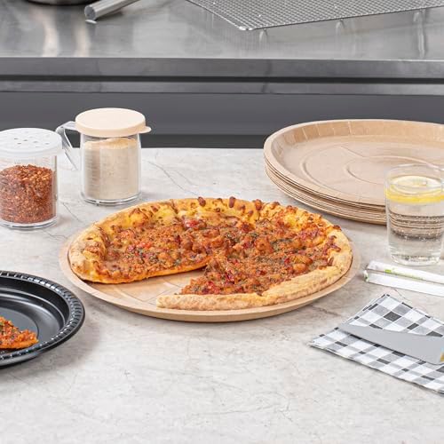 Eco Pie 12 Inch Paper Pizza Trays, 25 Round Pizza Pans - Oven-Ready, Kraft Paper Pan For Individual Personal, alternate view