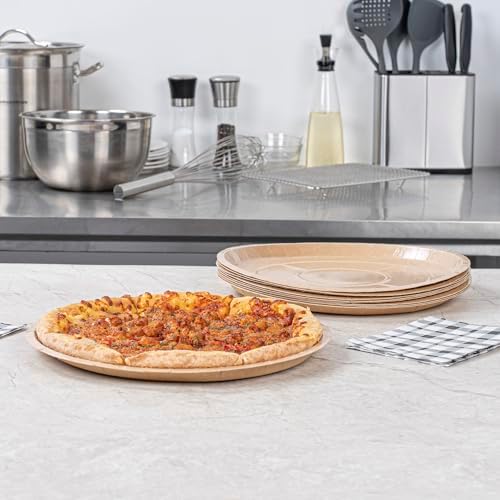 Eco Pie 12 Inch Paper Pizza Trays, 25 Round Pizza Pans - Oven-Ready, Kraft Paper Pan For Individual Personal, alternate view
