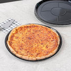 Eco Pie 16 Inch Paper Pizza Trays, 25 Round Pizza Pans - Oven-Ready, Microwavable, Black Paper Pan For, alternate view 2
