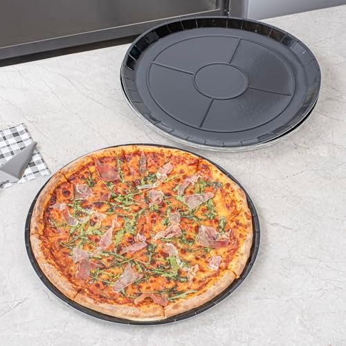 Eco Pie 18 Inch Paper Pizza Trays, 25 Round Pizza Pans - Oven-Ready, Microwavable, Black Paper Pan For, alternate view 2