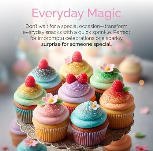 Edible Glitter Dust 3-Pack | 100% Edible Food-Safe Glitter for Cakes, Cupcakes, Cocktails & Desserts | Gold, alternate view 5