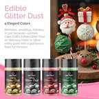 Edible Glitter Dust 4-Pack | 100% Edible Food-Safe Glitter for Cakes, Cupcakes, Cocktails & Desserts | Gold, alternate view 2