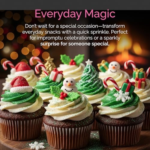 Edible Glitter Dust 4-Pack | 100% Edible Food-Safe Glitter for Cakes, Cupcakes, Cocktails & Desserts | Gold, alternate view 5