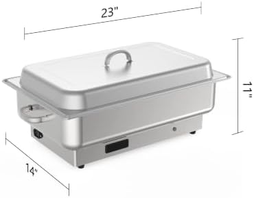 Electric Buffet Chafing Dish Set - 2×4.5QT Stainless Steel Food Warmer, alternate view 3