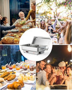 Electric Buffet Chafing Dish Set,2×4.5QT Stainless Steel Warmer, alternate view 6