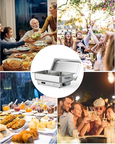 Electric Buffet Chafing Dish Set,2×4.5QT Stainless Steel Warmer, alternate view 6