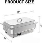 Electric Buffet Chafing Dish Set, 9QT Stainless Steel Food Warmer, alternate view 2