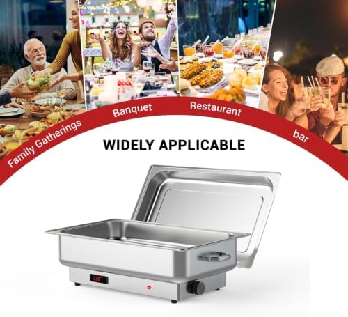 Electric Buffet Chafing Dish Set, 9QT Stainless Steel Food Warmer, alternate view 5