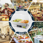 Electric Buffet Food Warmer with Touch Control, 2 * 4.5QT Half Size Stainless Steel Chafing Dish with Roll Top, alternate