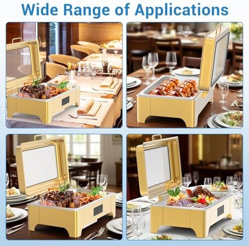 Electric Chafing Dish, 9L Full Size Touch Screen Chafing Dishes, alternate view 3