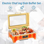 Electric Chafing Dish, 9L Full Size Touch Screen Chafing Dishes, alternate view 4