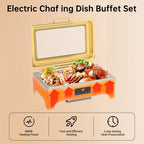 Electric Chafing Dish, 9L Full Size Touch Screen Chafing Dishes, alternate view 7